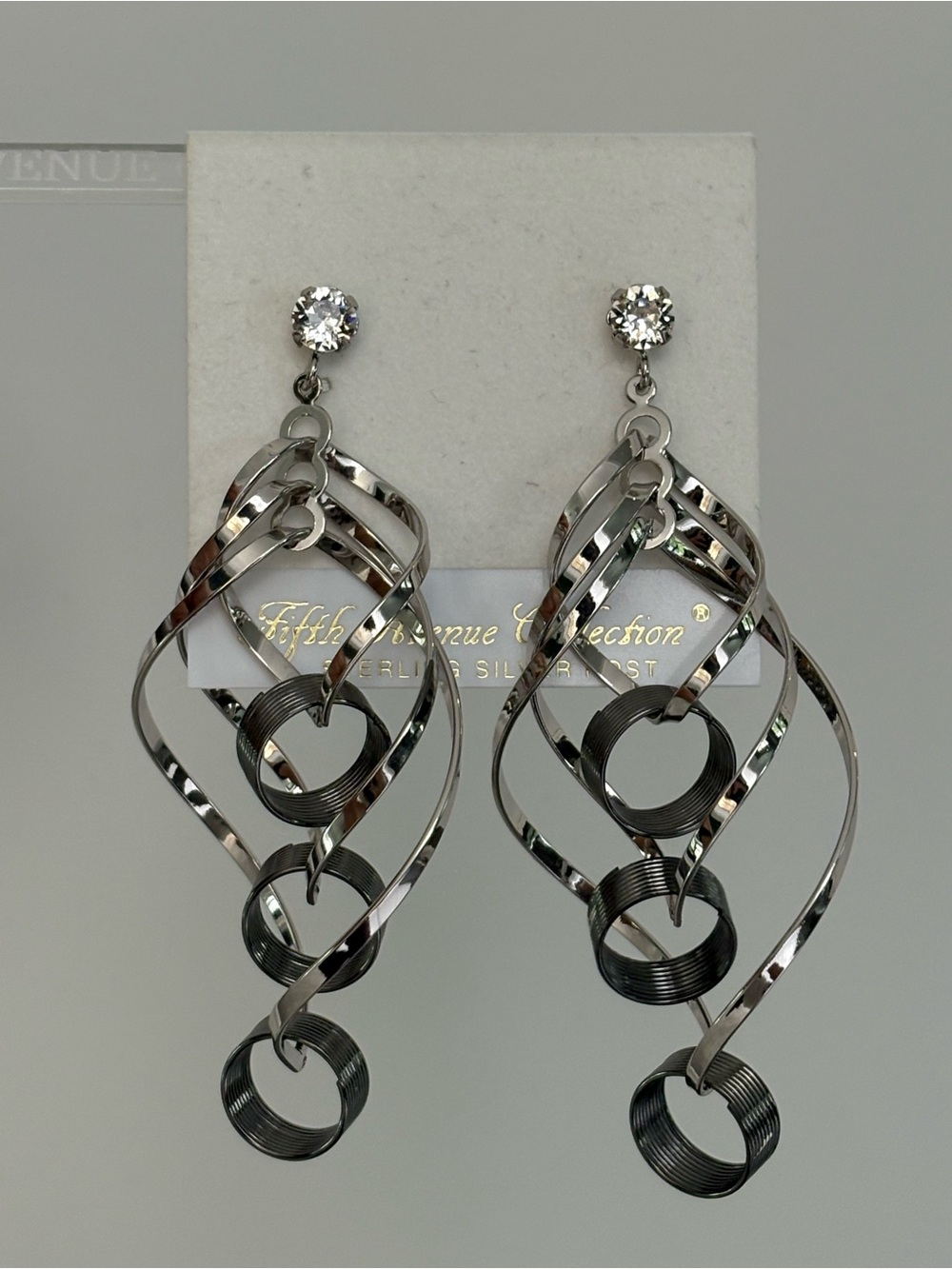 Fifth Avenue Collection Twist of Fate Silver-Tone Drop Earrings - Swarovski-NWT